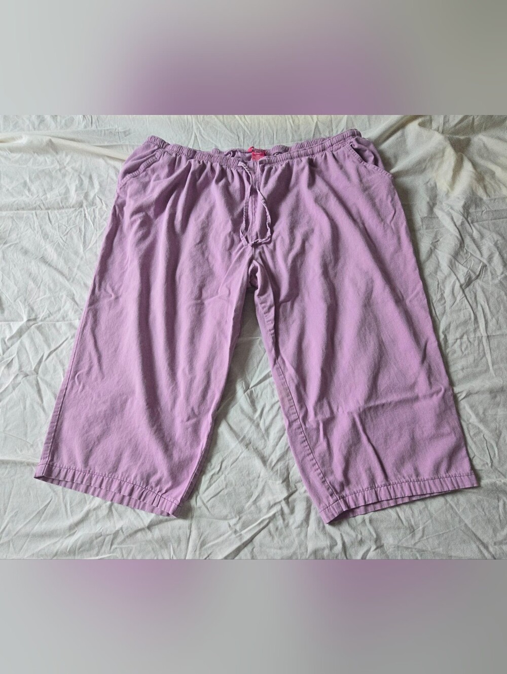 Woman Within Lilac Elastic Waist Cotton Pants